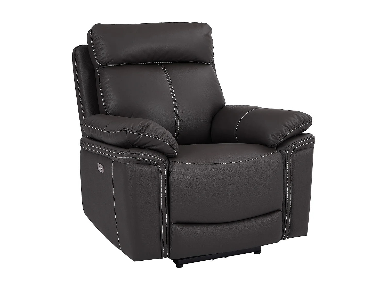 Elektrisk reclinerfåtölj i läder ISIRIS - Brun