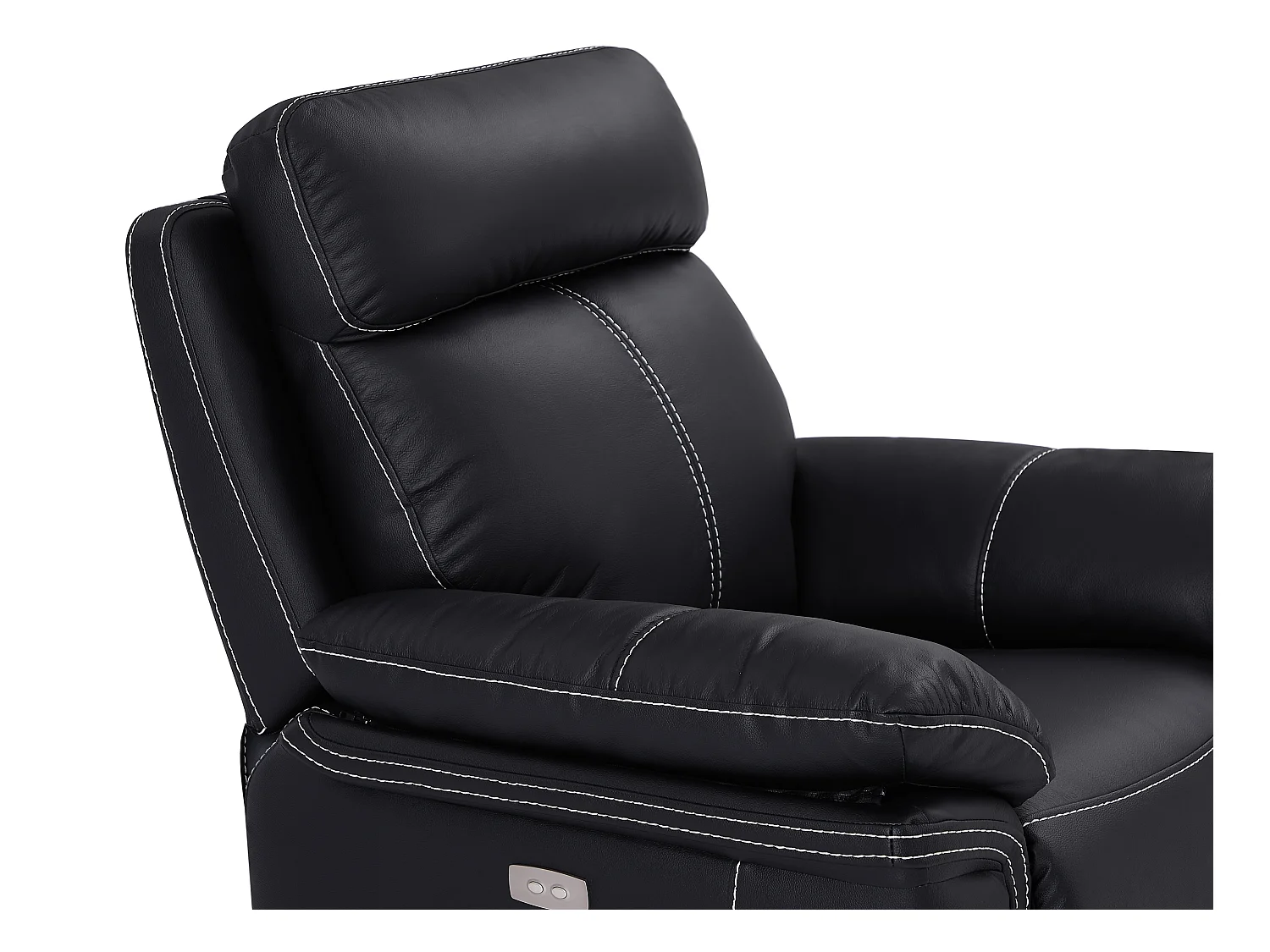Fauteuil relax électrique en cuir ISIRIS - Noir