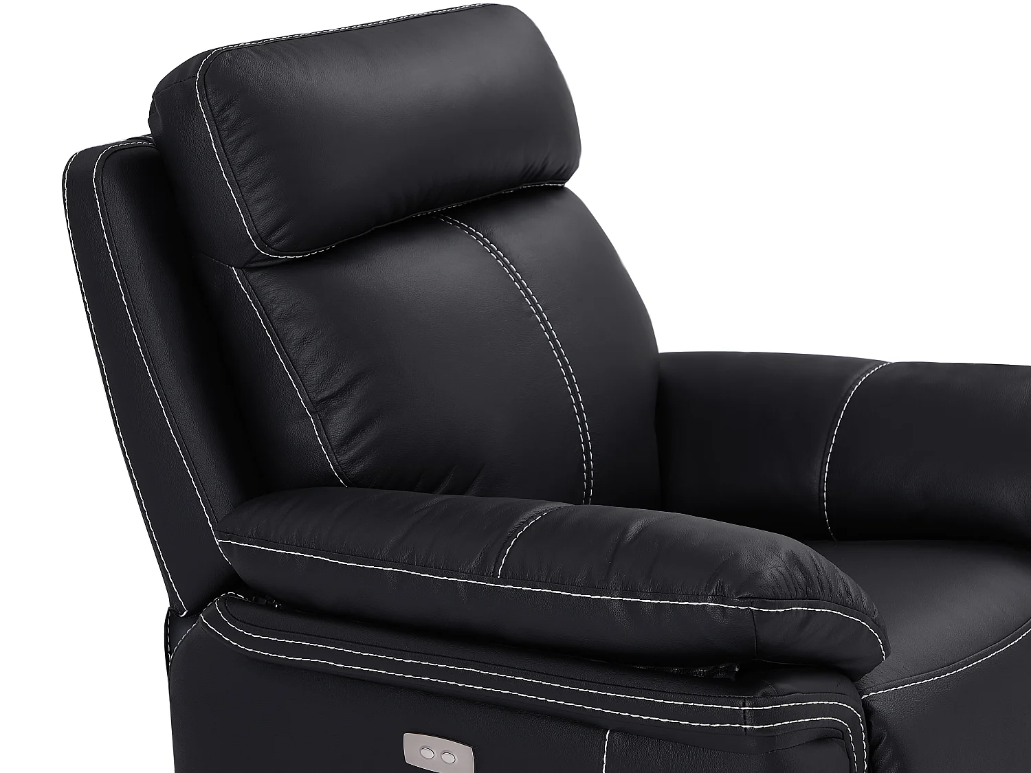 Fauteuil relax électrique en cuir ISIRIS - Noir