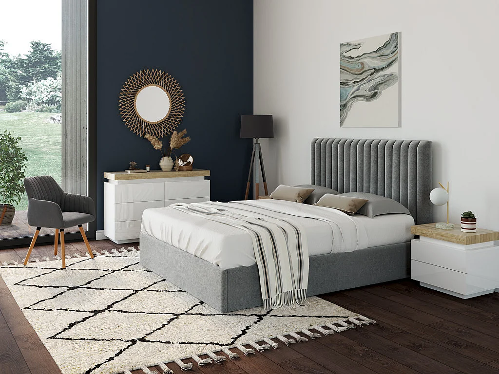 Lampe à poser style vintage - Socle en terrazzo - H. 38 cm - Doré - LULLABY