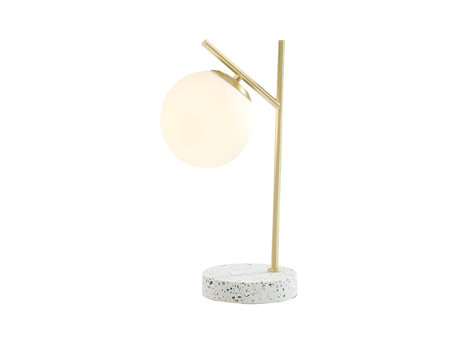 Lámpara de mesa estilo vintage LULLABY - Base de terrazzo - 23x15x38cm - Dorado