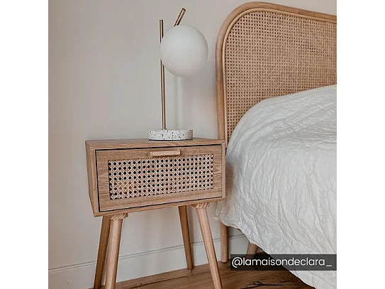 Candeeiro de mesa estilo vintage LULLABY - Base em terrazzo - 23x15x38 cm - Dourado