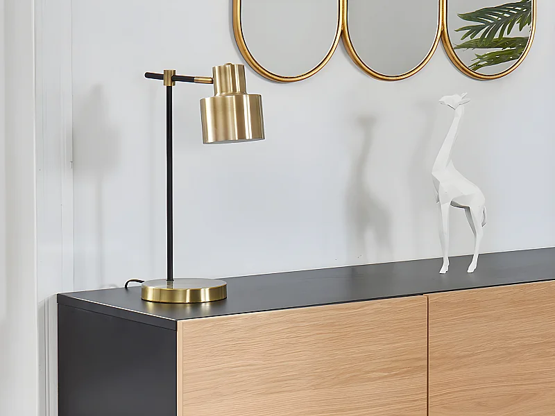 Lampe à poser en laiton - H. 45 cm - Doré - ANTICAIRE