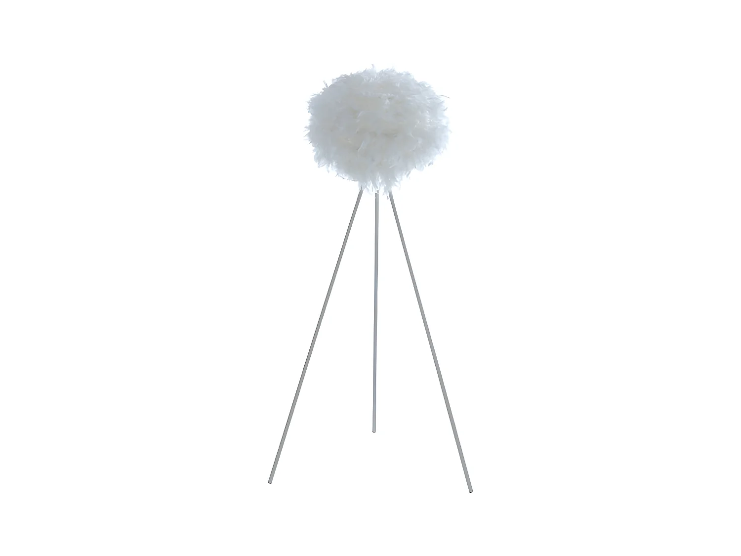 Lampadaire trépied en plumes - D. 54 x H. 150 cm - Blanc - NUAGE