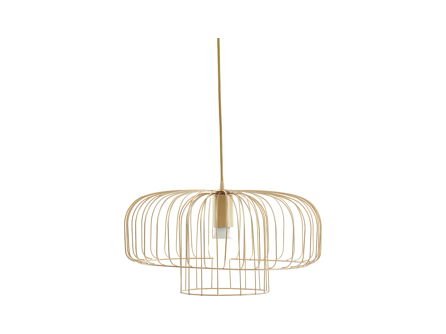 Designertrådbasert pendel med nettverksdesign - Metall - H. 130 cm - Matt gullbelagt finish - ANDROMAQUE