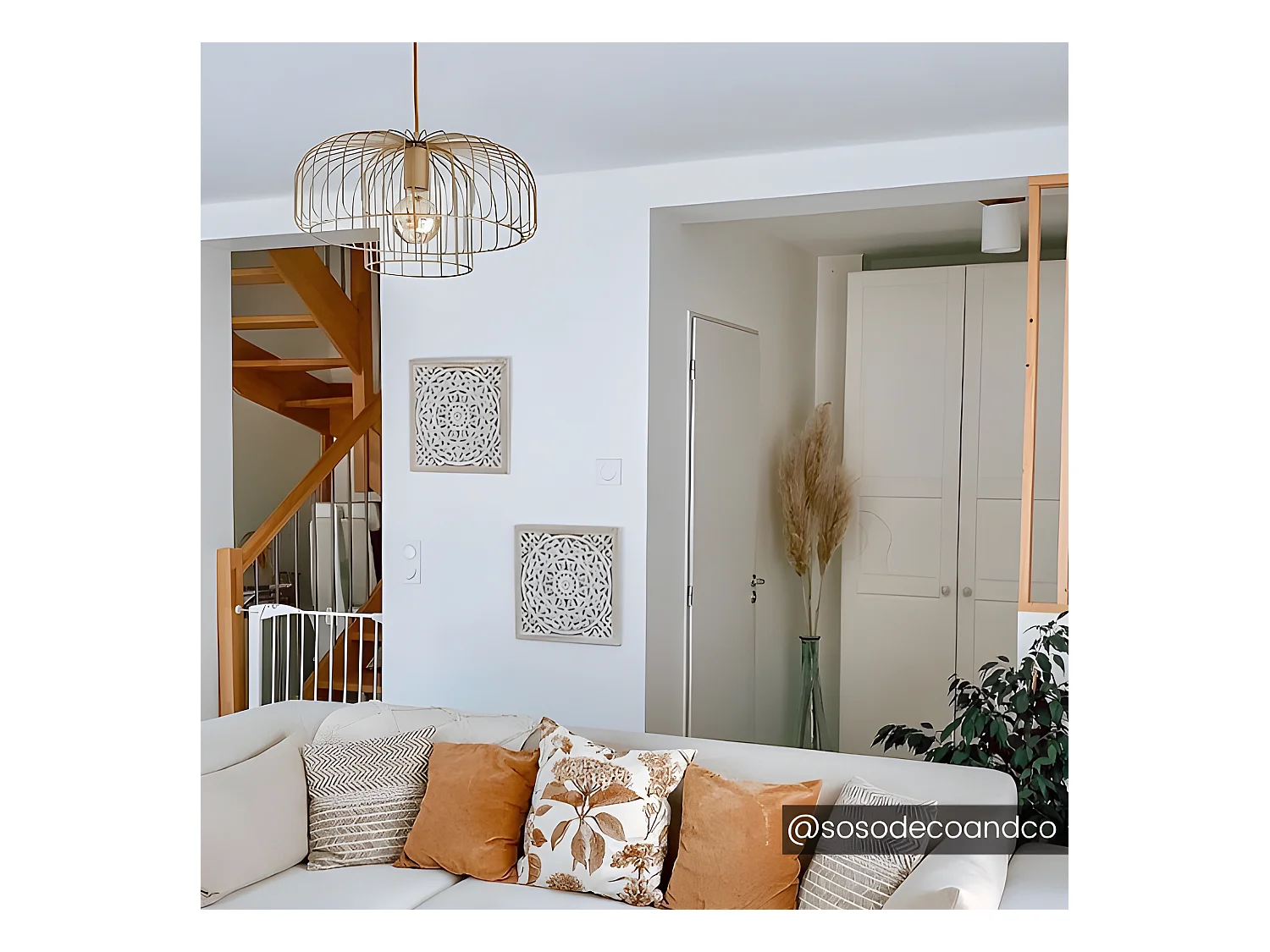 Designertrådbasert pendel med nettverksdesign - Metall - H. 130 cm - Matt gullbelagt finish - ANDROMAQUE