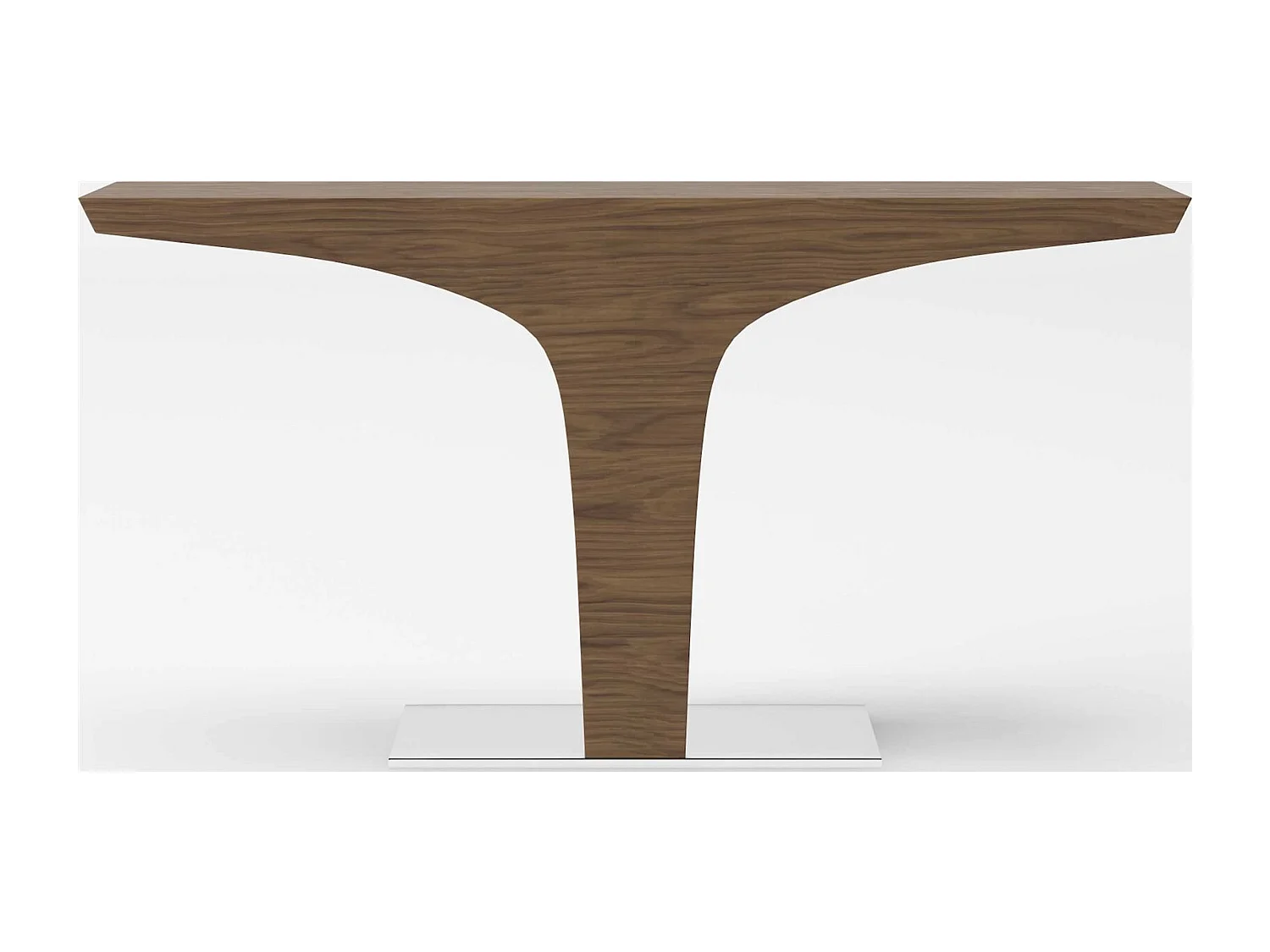 Table d'appoint bois noyer et piétement acier inoxydable