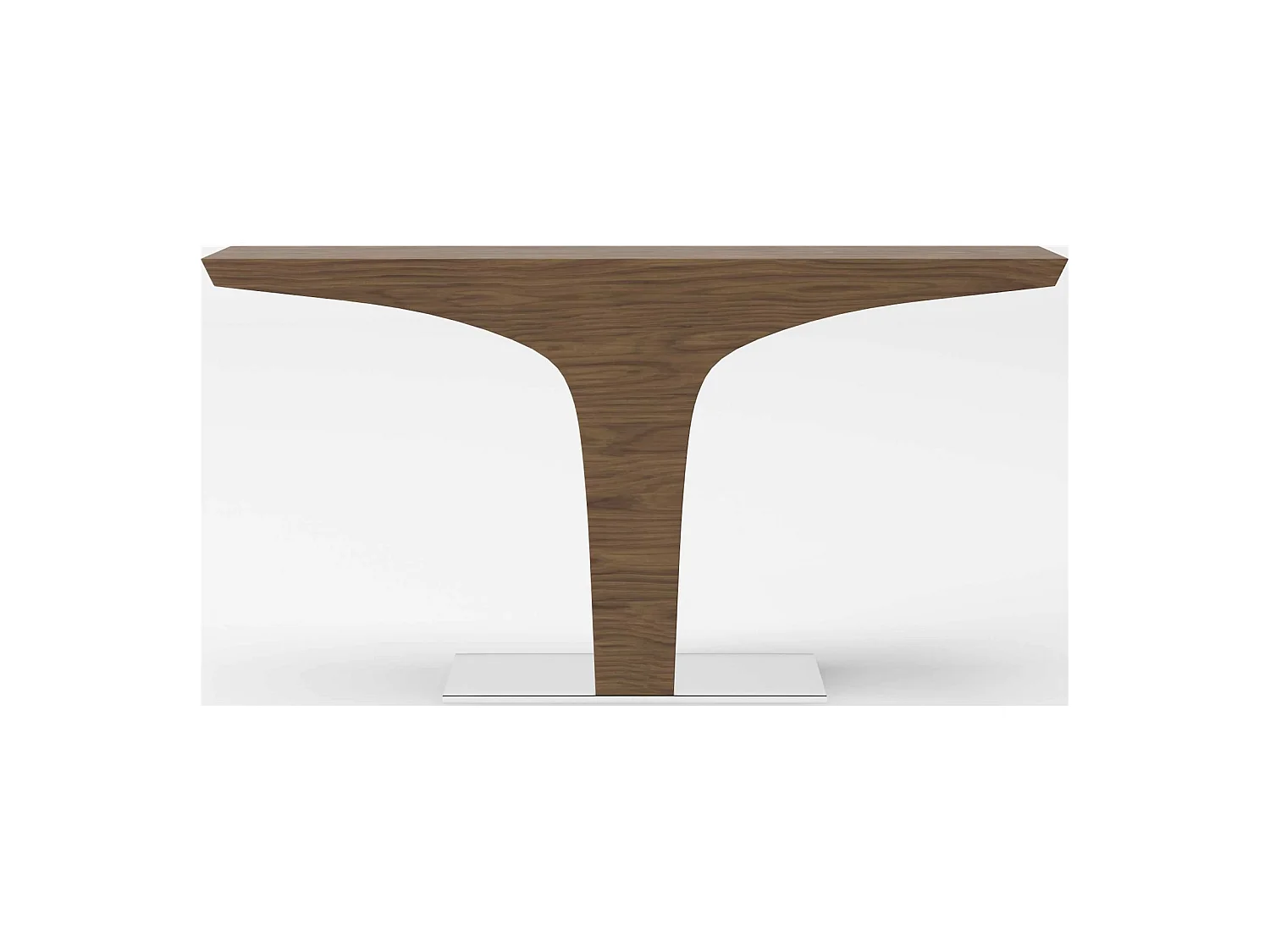 Table d'appoint bois noyer et piétement acier inoxydable