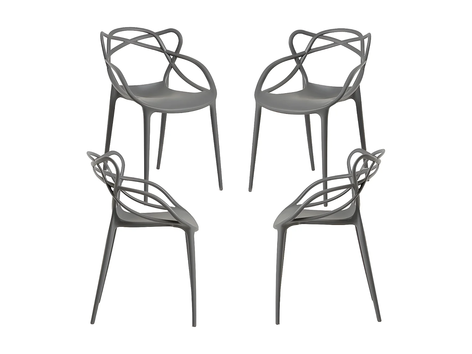 Packs Sillas Jardín - Pack 4 Sillas Lowa - Gris oscuro