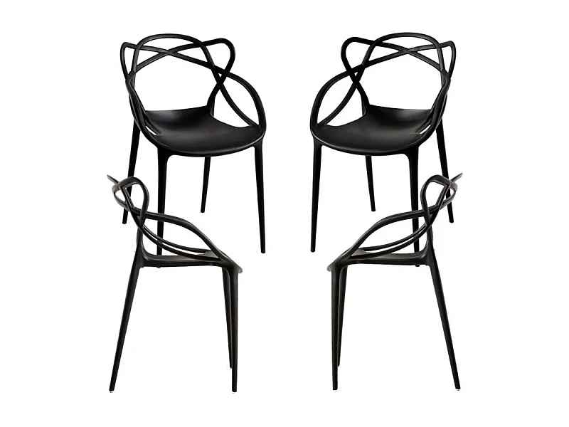 Packs Sillas Jardín - Pack 4 Sillas Lowa - Negro