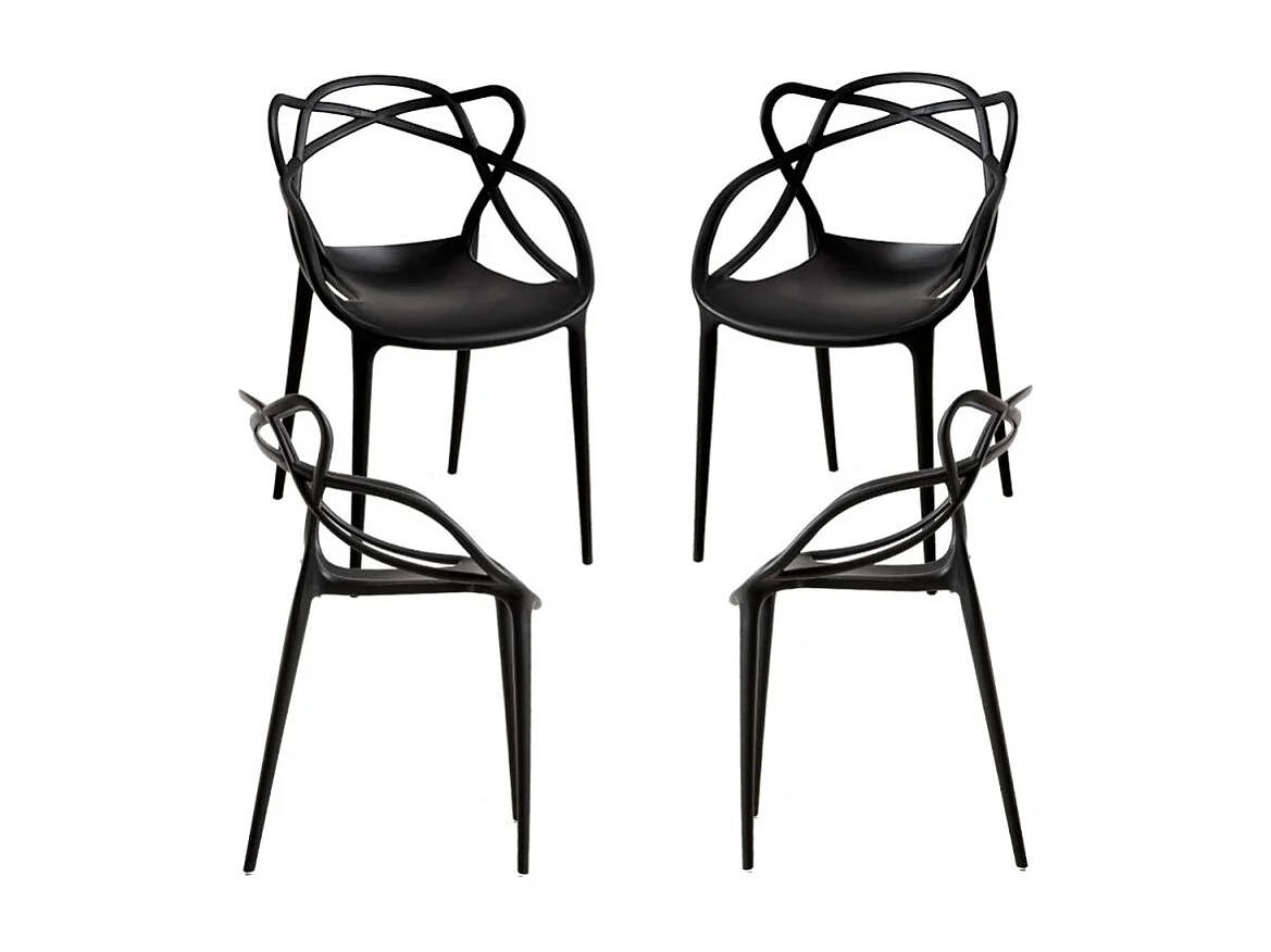 Packs Sillas Jardín - Pack 4 Sillas Lowa - Negro