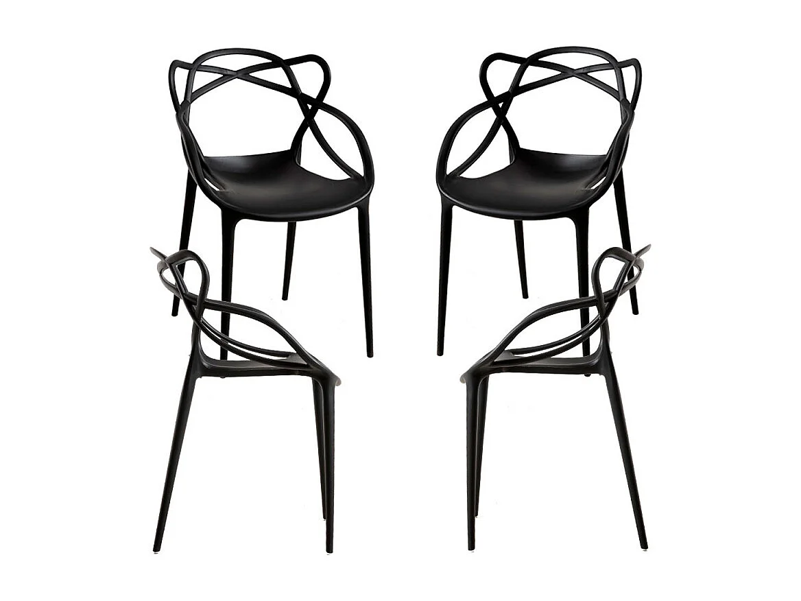 Packs Sillas Jardín - Pack 4 Sillas Lowa - Negro