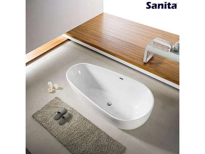 SERENA - BAIGNOIRE ILOT - Baignoire Design et Confortable - Ovale et Arrondie - Acrylique - 170 cm