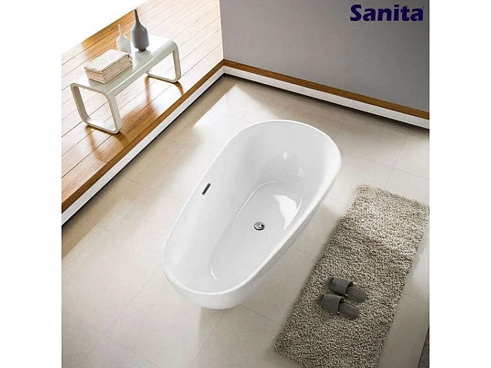 SERENA - BAIGNOIRE ILOT - Baignoire Design et Confortable - Ovale et Arrondie - Acrylique - 170 cm