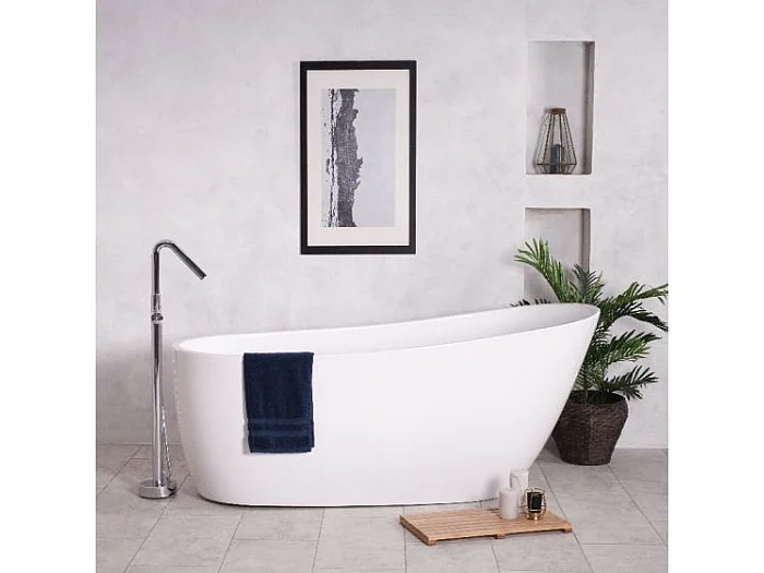 SOPHIA - BAIGNOIRE ILOT - Baignoire Moderne et Tendance - Lignes Arrondies et Finition Raffinée - Acrylique - Entretien Facile - 80x150x72cm