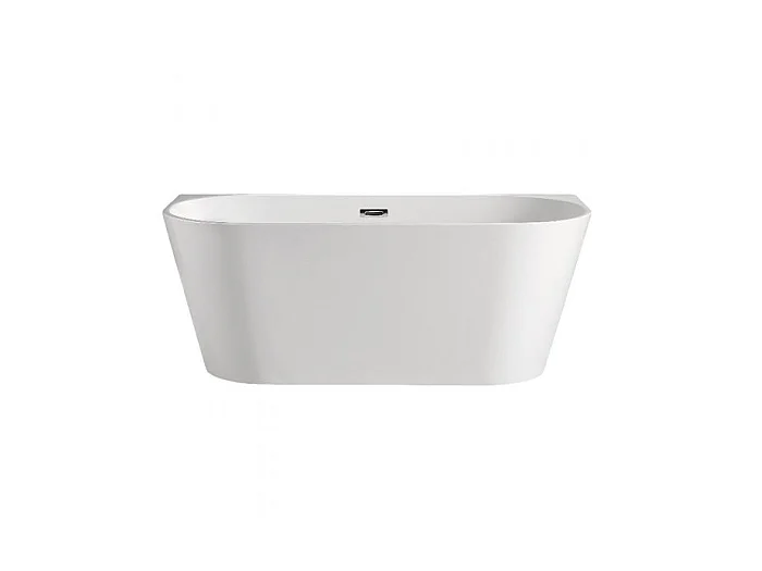 THEA - BAIGNOIRE SEMI-ILOT - Baignoire avec Rebords Larges - Design Fin et Arrondi - Acrylique - Robuste - Entretien Facile - 80x170x58cm