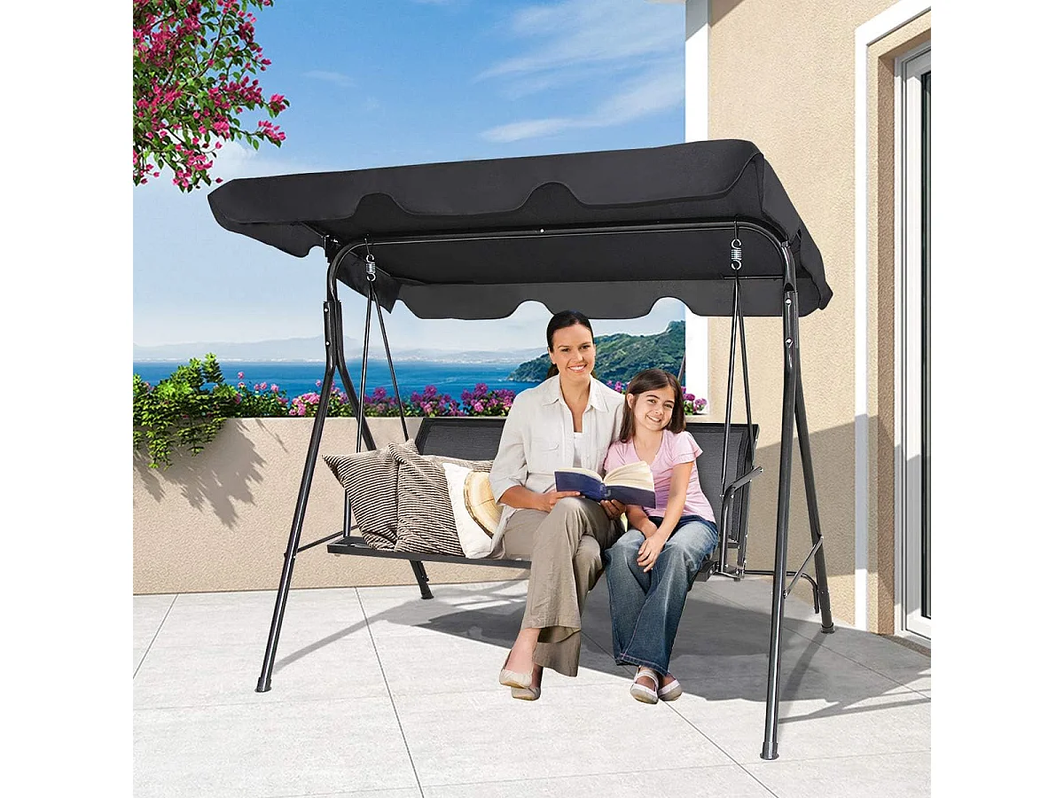 Chaise longue 3 places Balancelle jardin balançoire banc jardin balançoire à bascule banc