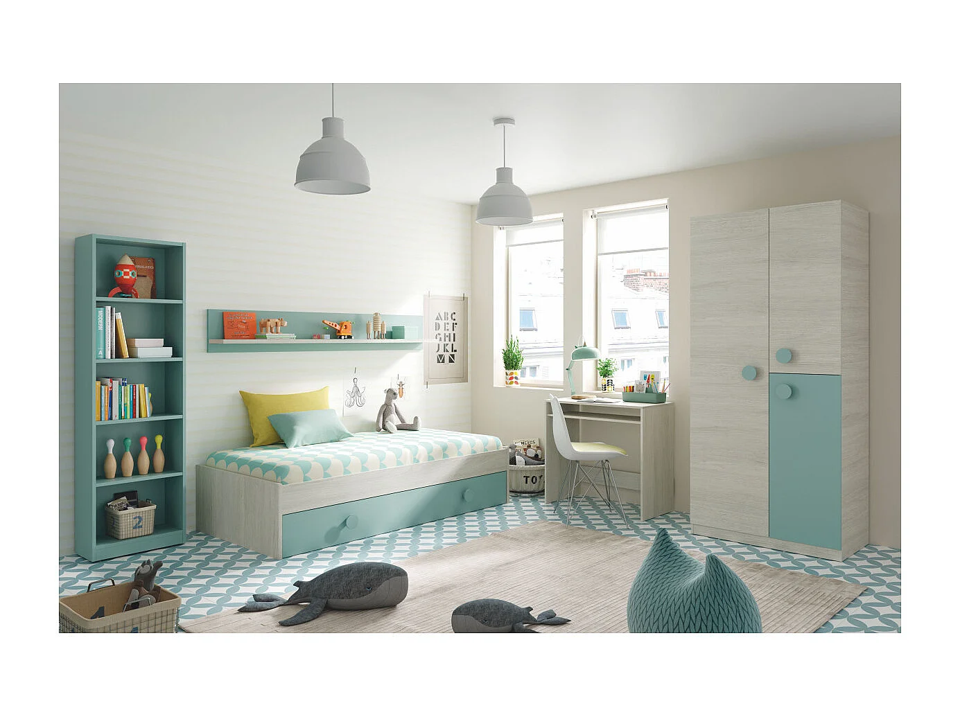 Cama nido juvenil con estante Enjoy