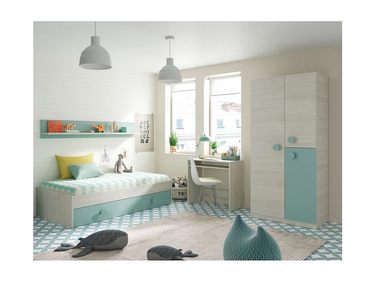 Cama nido juvenil con estante Enjoy