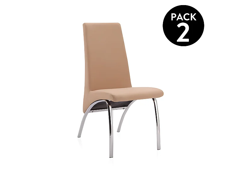 Pack 2 sillas de comedor Lise Tex Beige