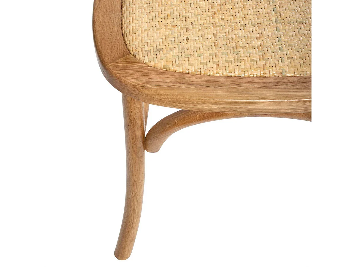 Pack de 2 sillas de comedor Provenza madera sostenible y ratán natural claro Adec