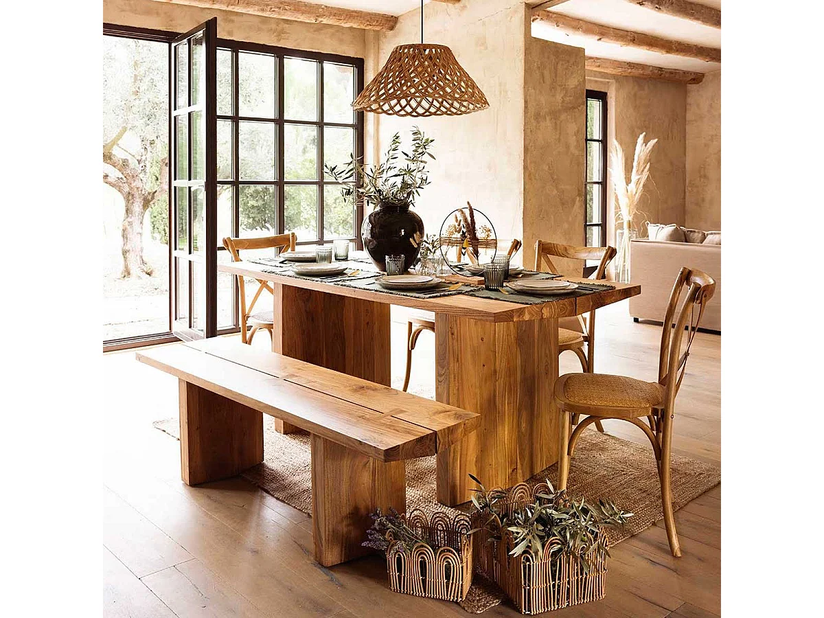 Conjunto de 2 cadeiras de jantar Provenza Rattan - Claro