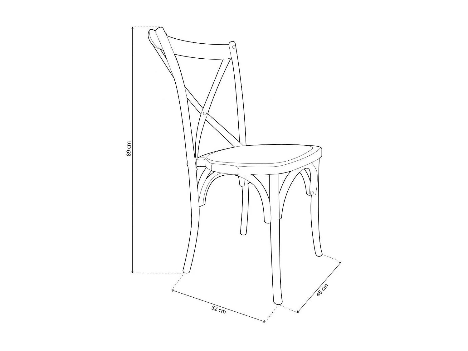 Conjunto de 2 cadeiras de jantar Provenza Rattan - Claro