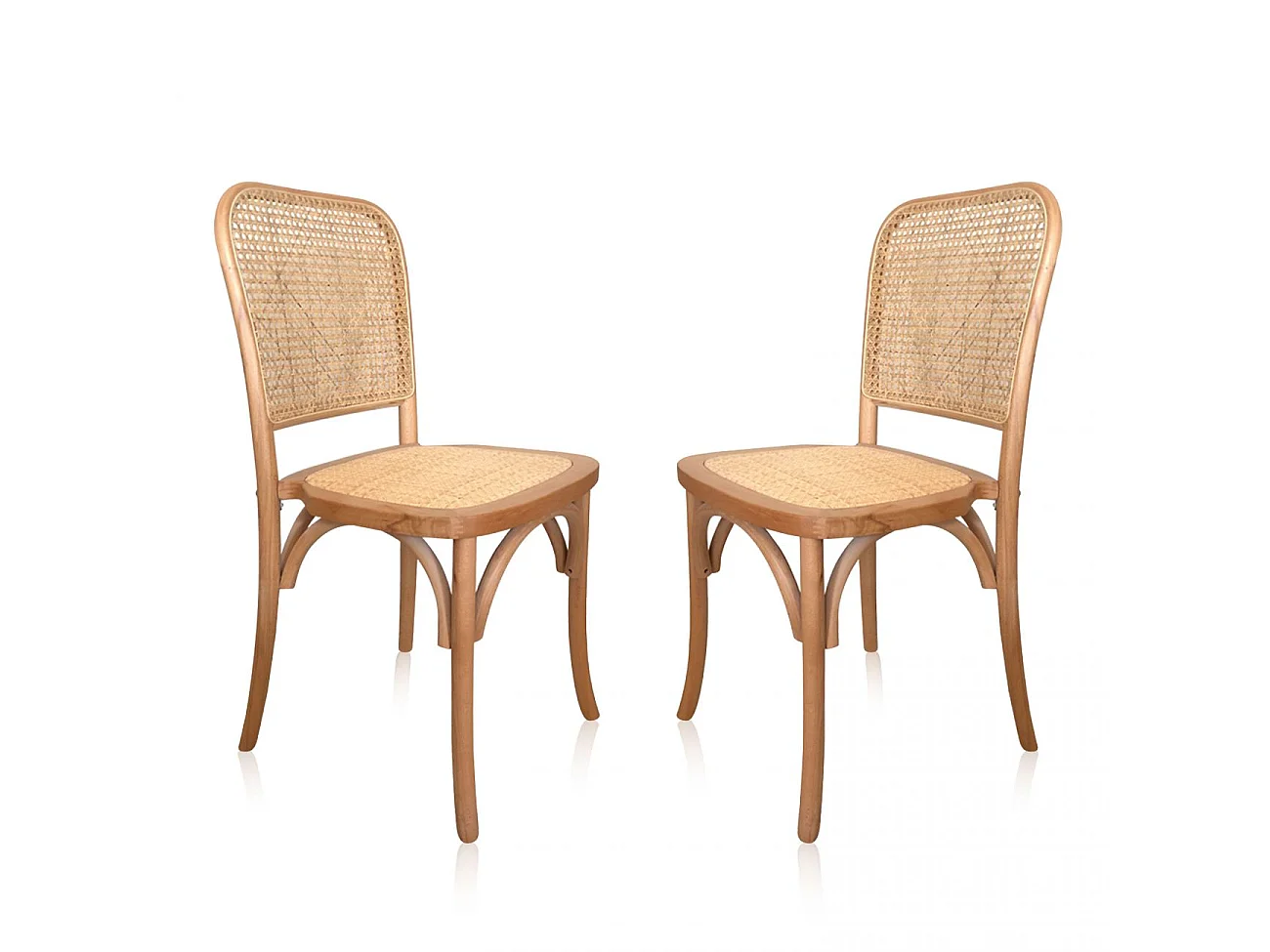 Conjunto de 2 cadeiras de jantar Toscana Rattan - Claro