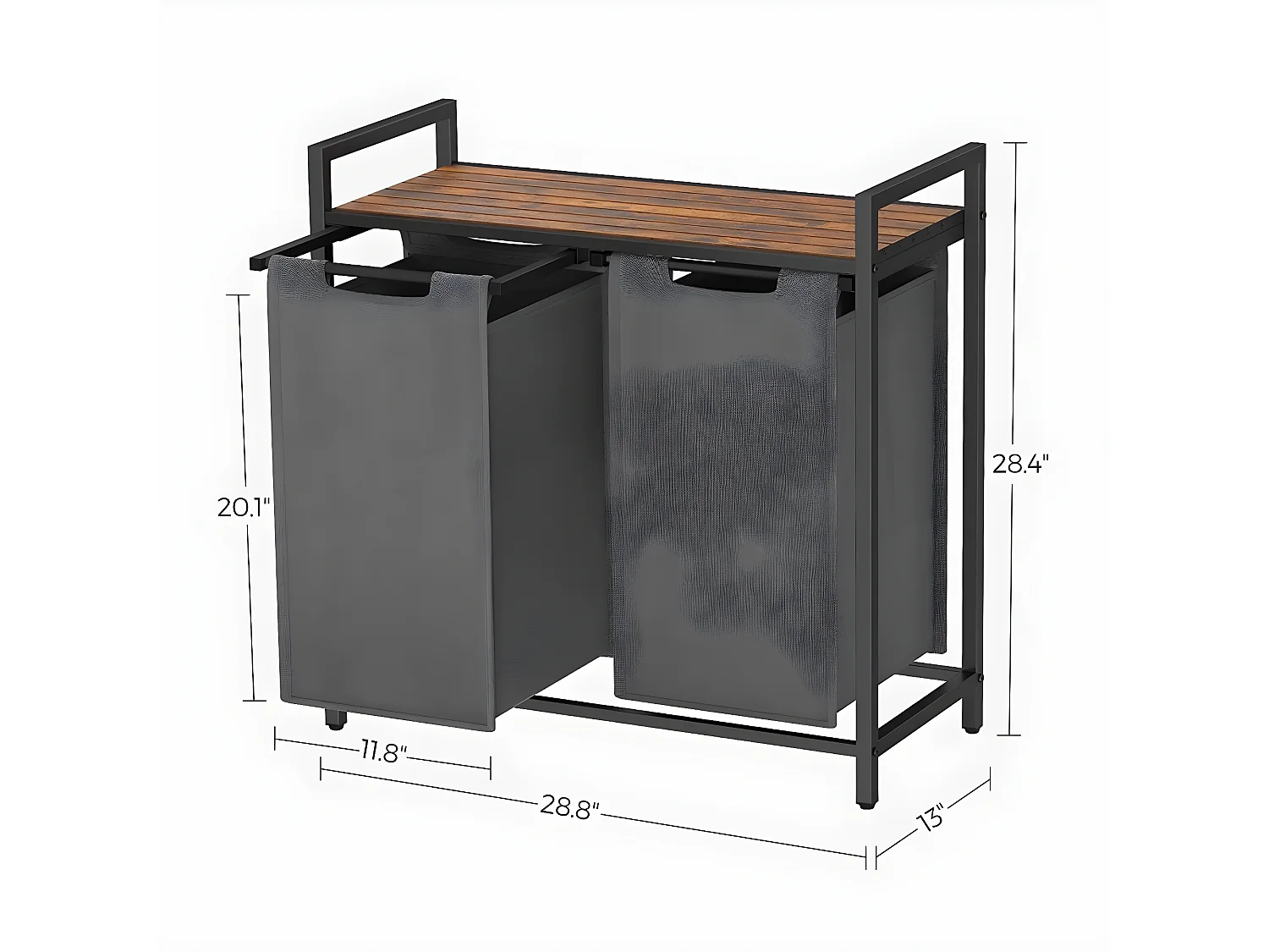 Bac à Linge avec 2 Compartiments de 46L