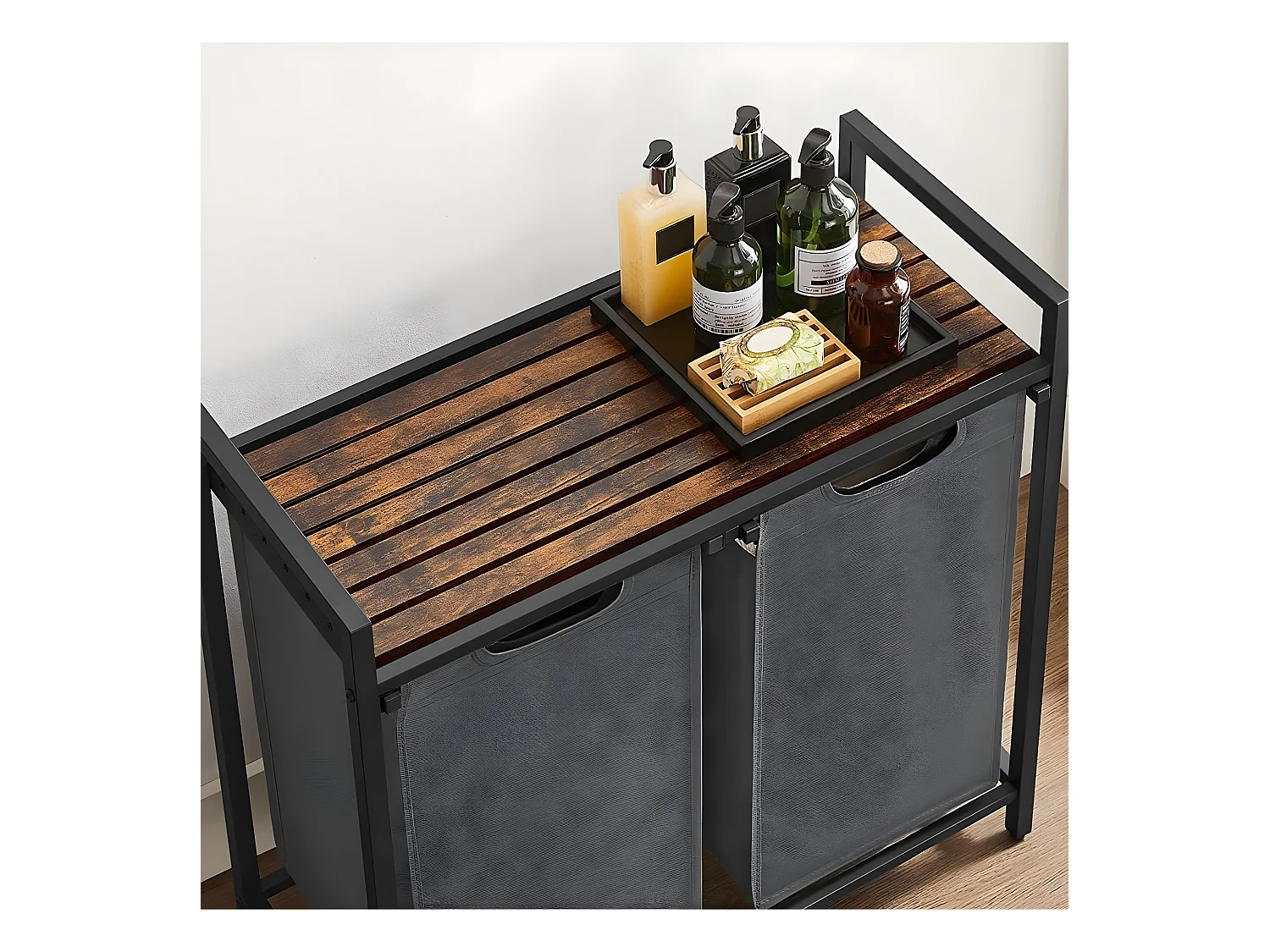 Wasmand met 2 compartimenten van 46L