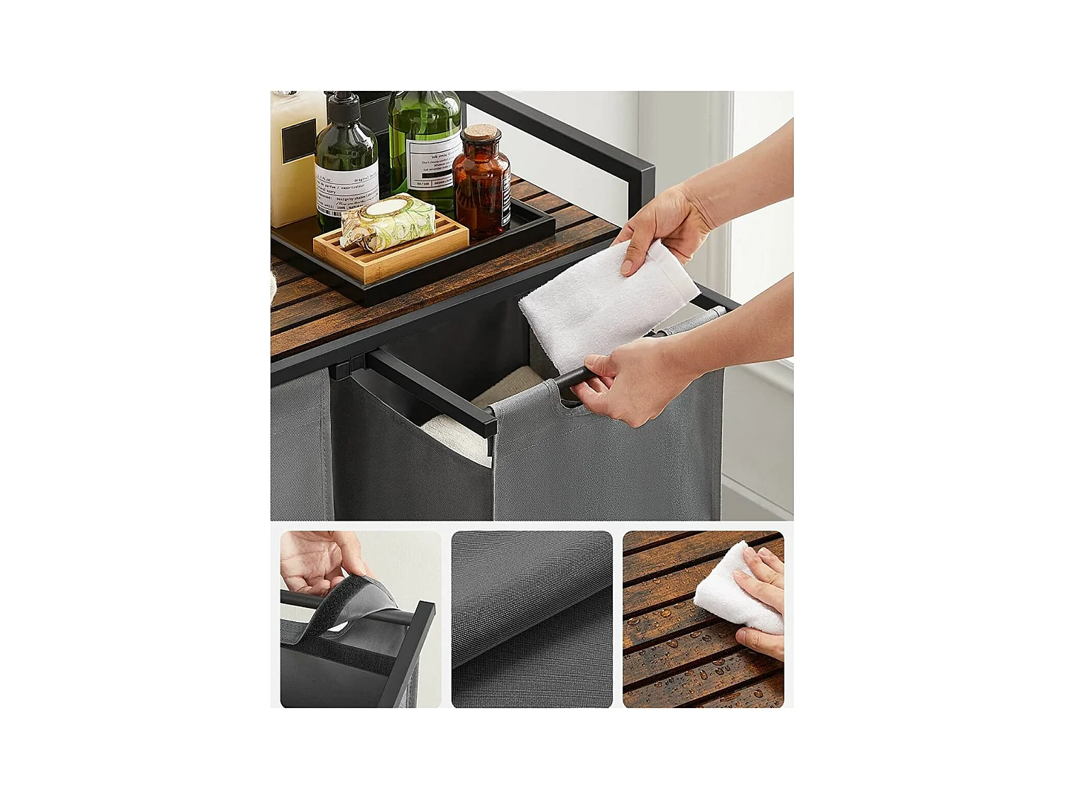 Wasmand met 2 compartimenten van 46L