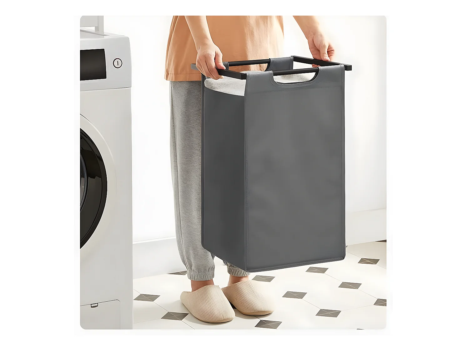 Wasmand met 2 compartimenten van 46L