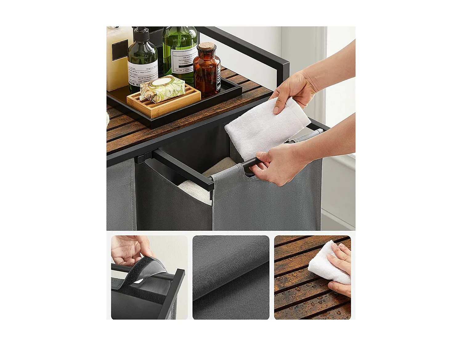 Wasmand met 2 compartimenten van 46L