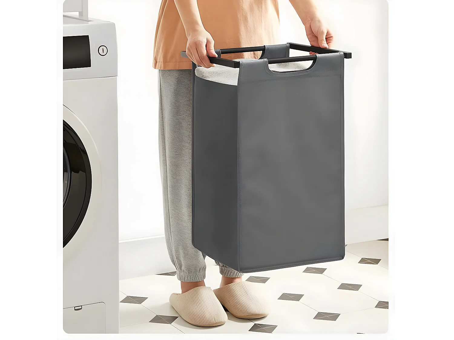 Wasmand met 2 compartimenten van 46L