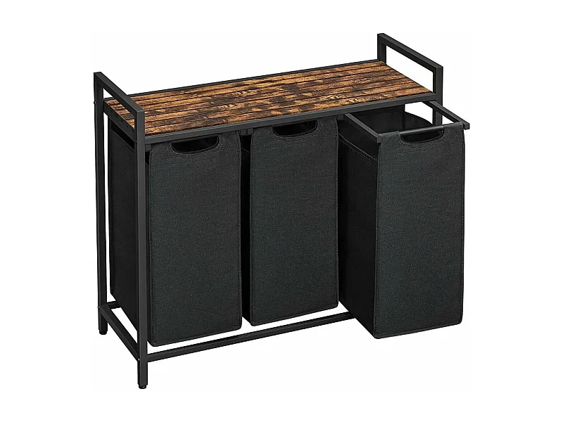 Wasmand met 3 compartimenten van 38L