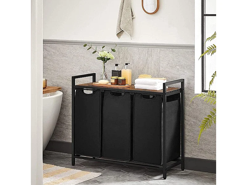 Bac à Linge avec 3 Compartiments de 38L