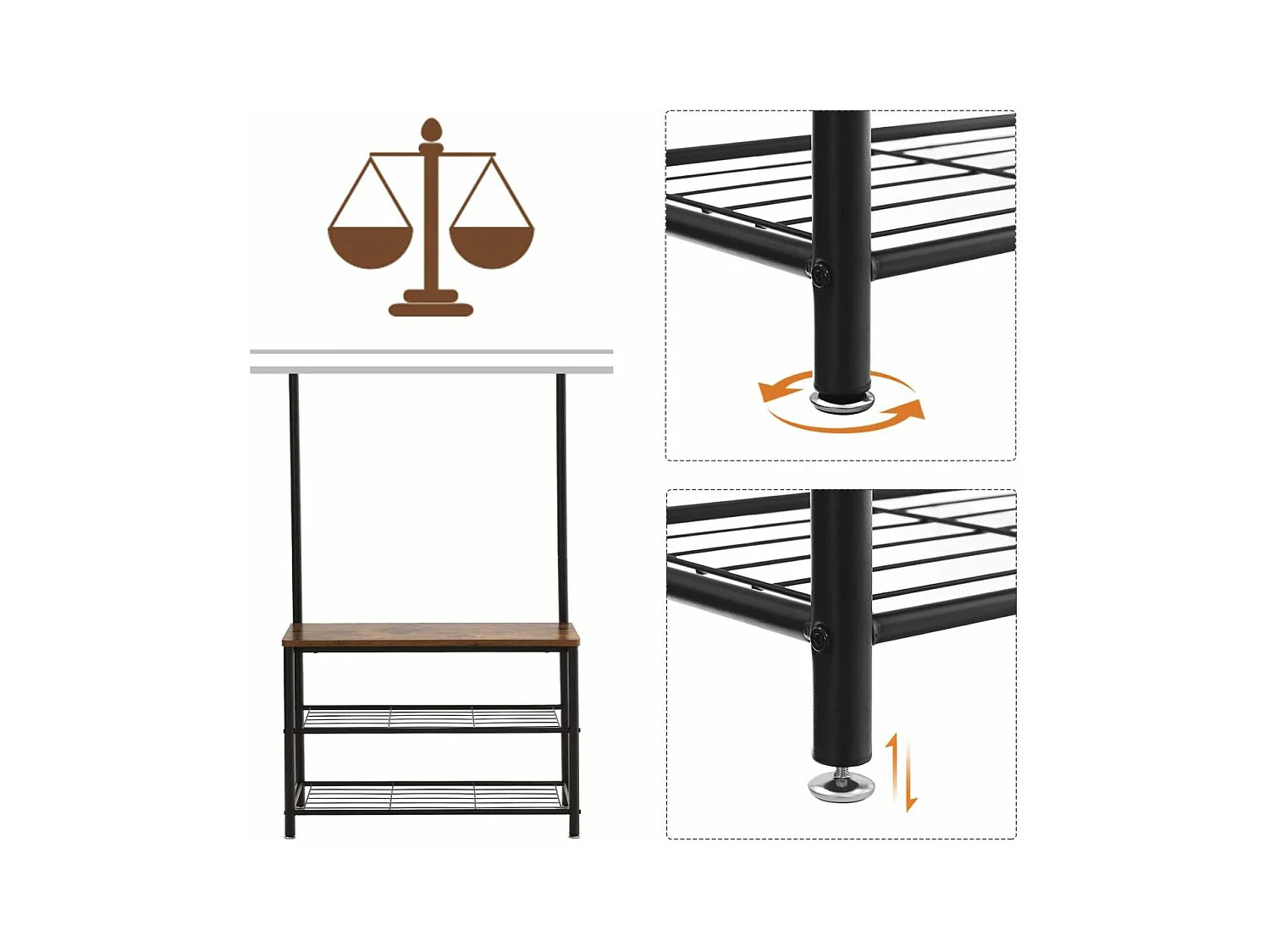 Vestiaire d'entrée avec patères et banc chaussures