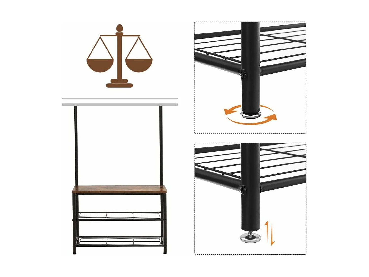 Vestiaire d'entrée avec patères et banc chaussures