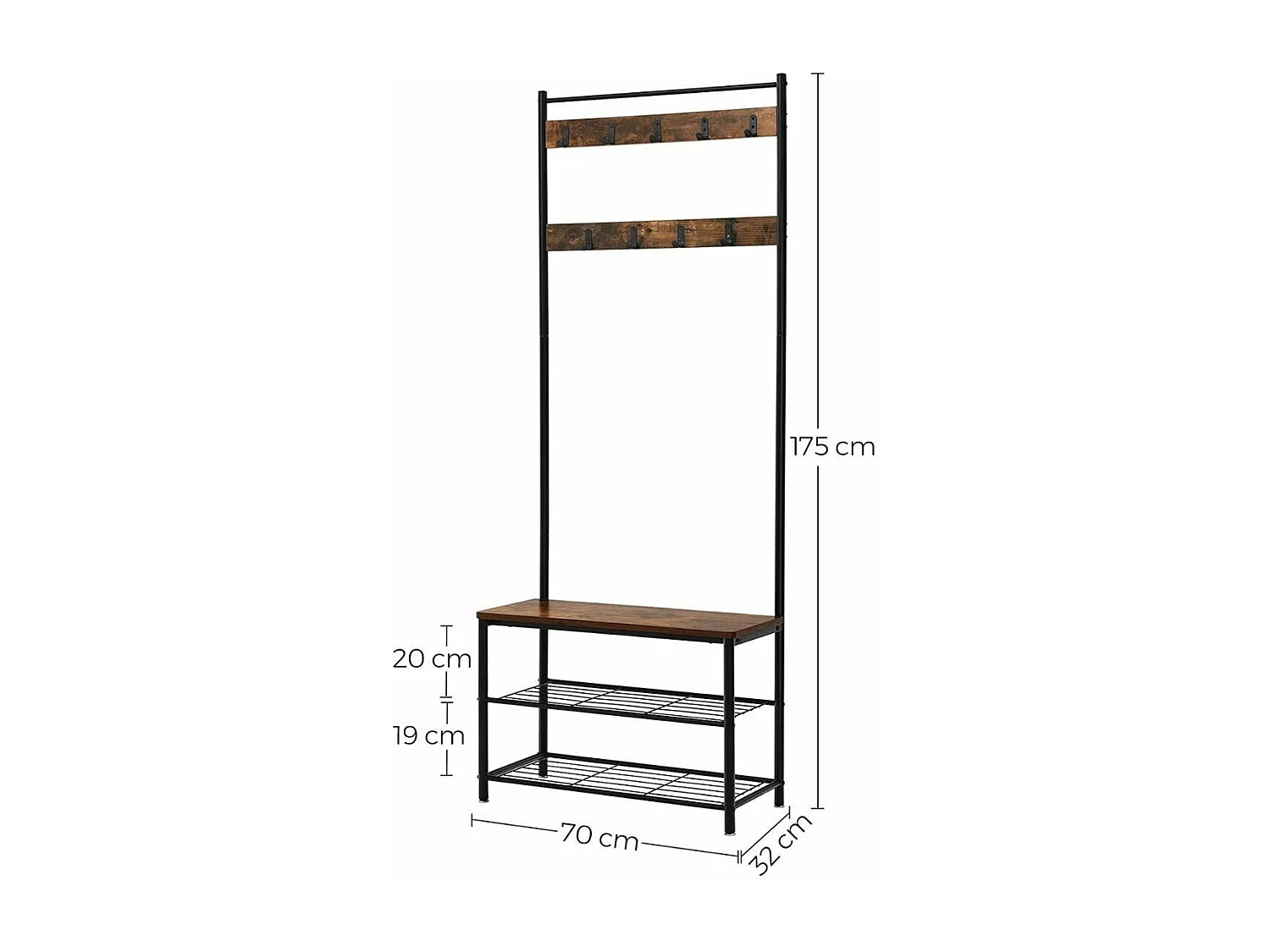 Ingresso con appendiabiti e panca per scarpe