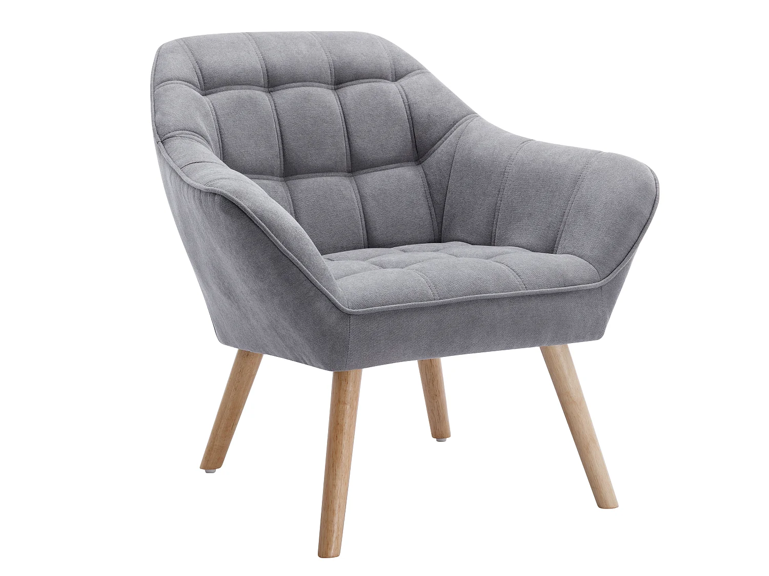 Canapé 2 places et fauteuil en tissu gris CASERTA