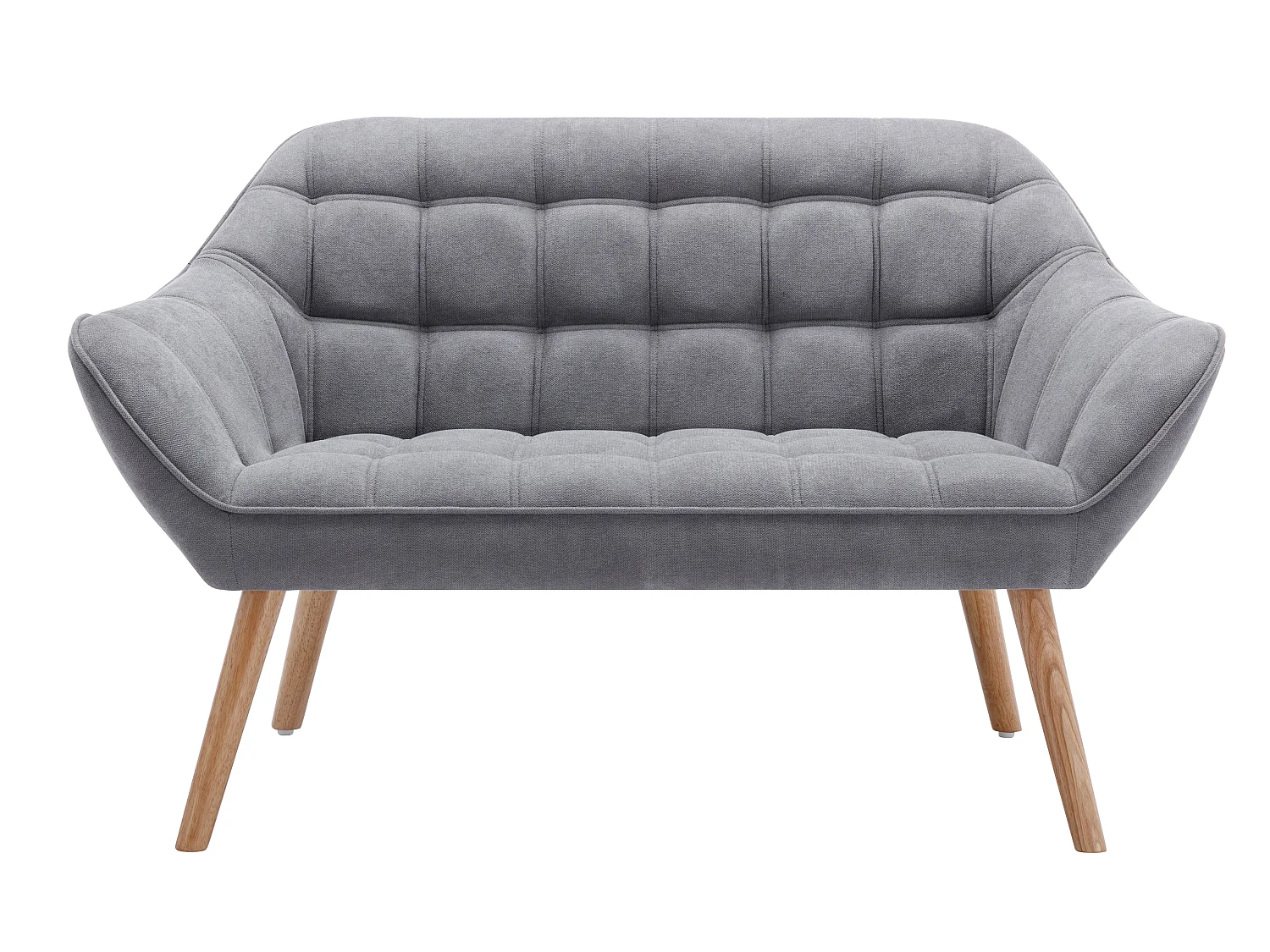 Canapé 2 places et fauteuil en tissu gris CASERTA