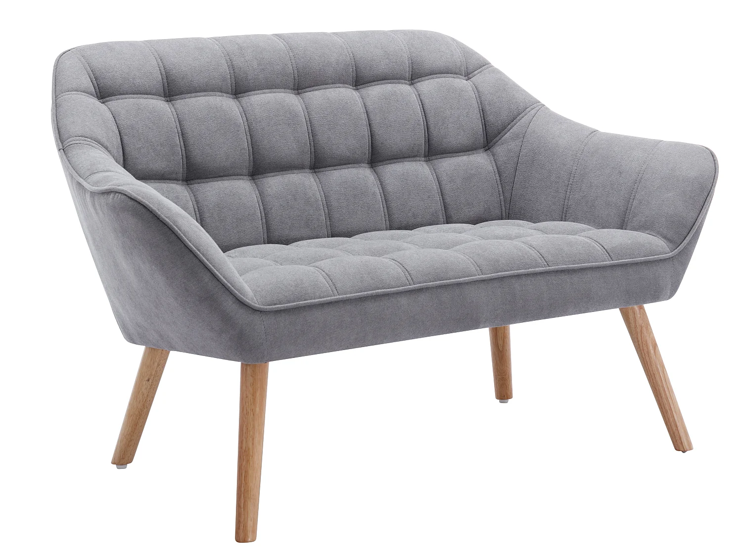 Canapé 2 places et fauteuil en tissu gris CASERTA