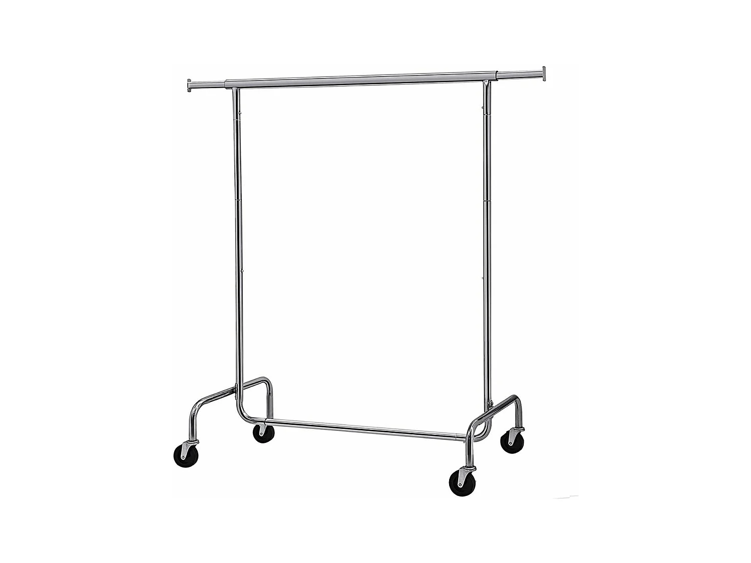 Portant à vêtements avec tringle extensible 110-150 cm sur roulettes