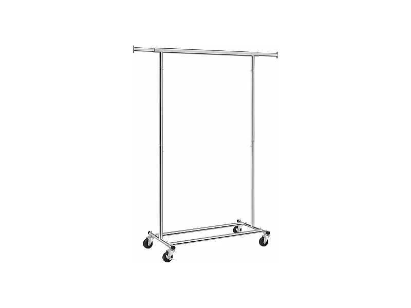 Kleiderständer auf Rädern mit ausziehbarer Kleiderstange 92-132 cm