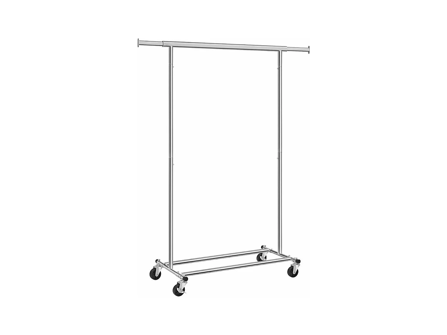 Kledingrek op wielen met uitschuifbare stang 92-132 cm