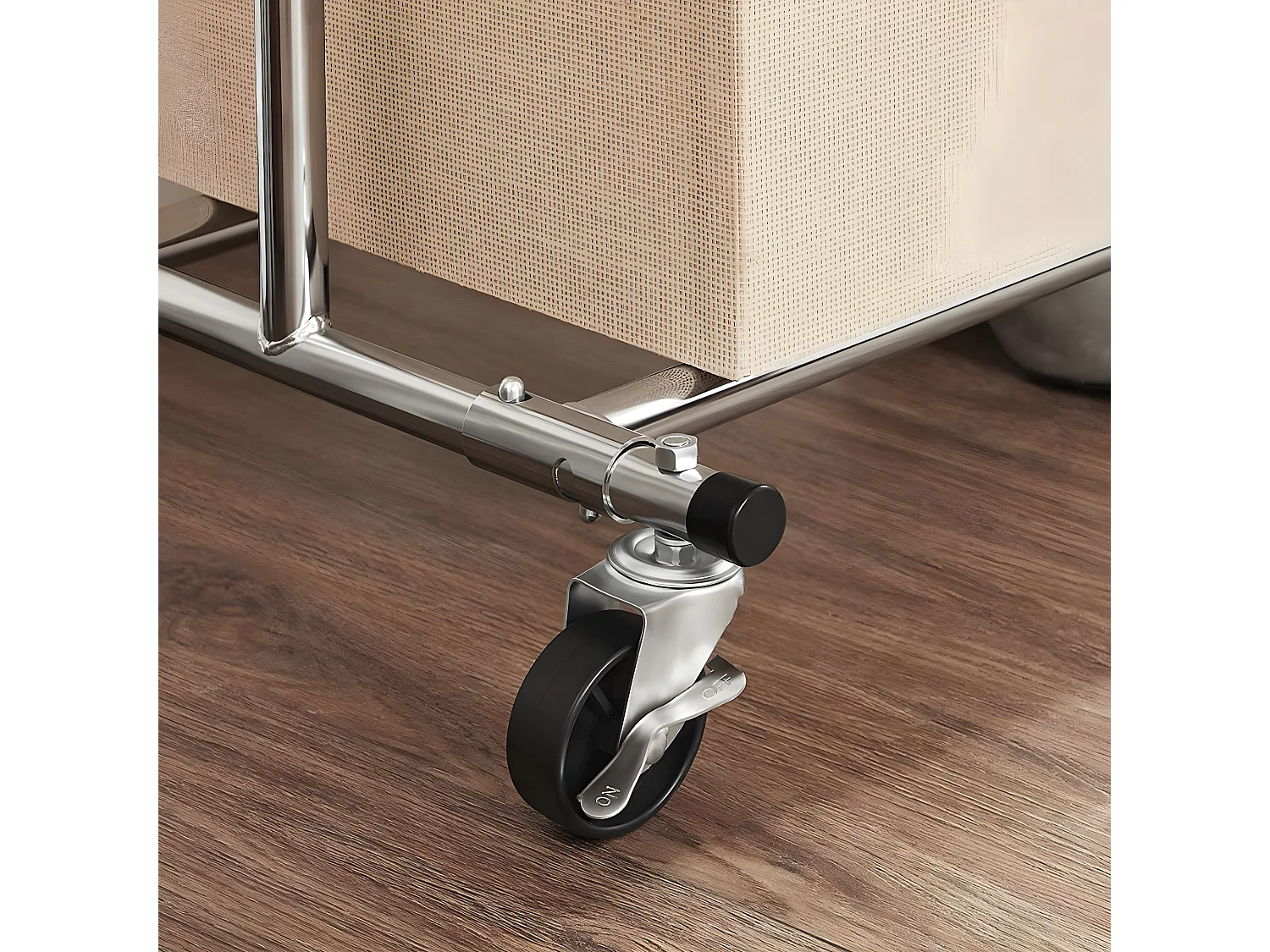 Portant à Vêtements sur Roues avec Tringle Extensible 92-132 cm