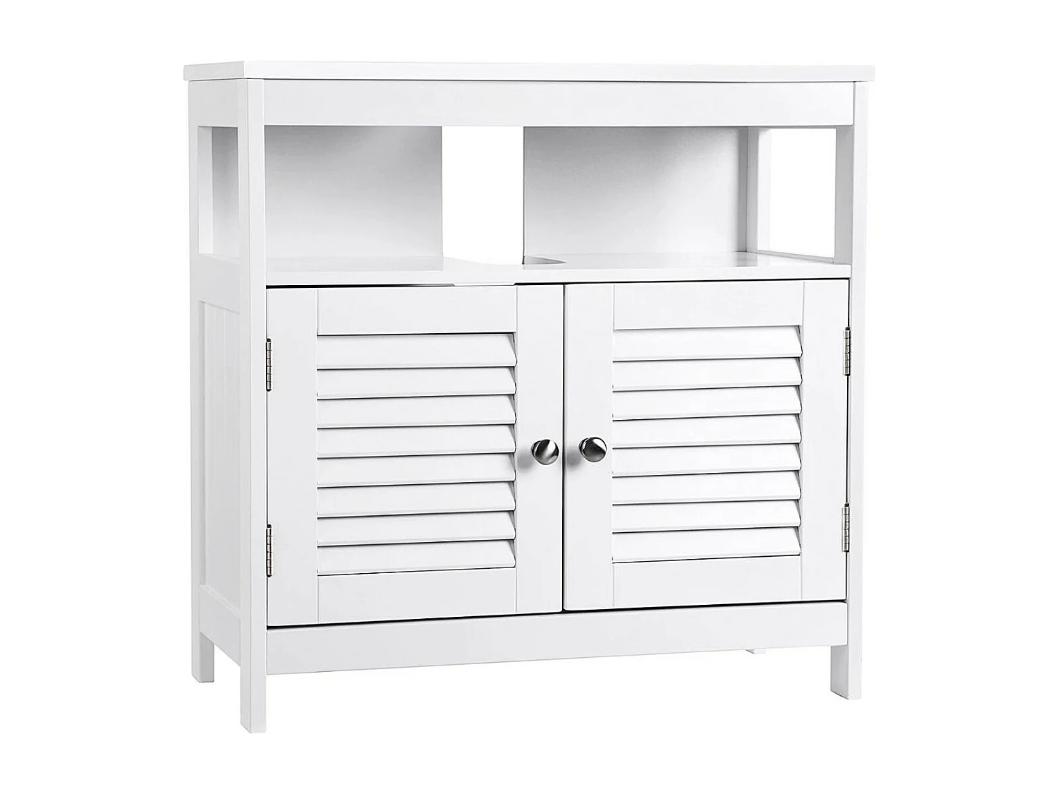 Meuble sous vasque blanc 2 portes 1 niche L60cm