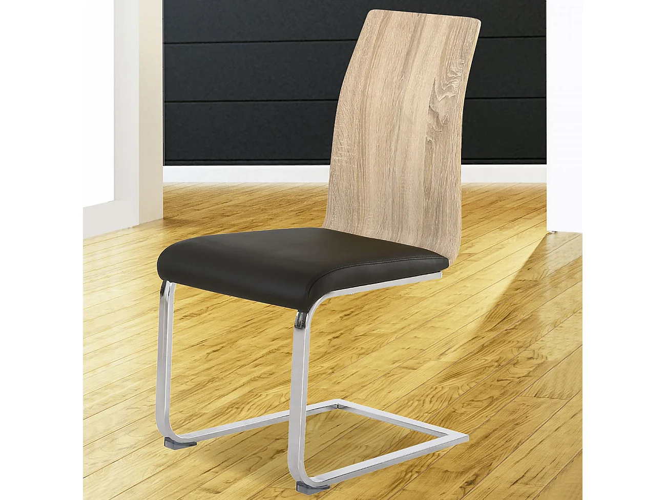 Pack 4 sillas de comedor en madera y negro 50x39,5 cm Sensei Madera - Negro Sensei