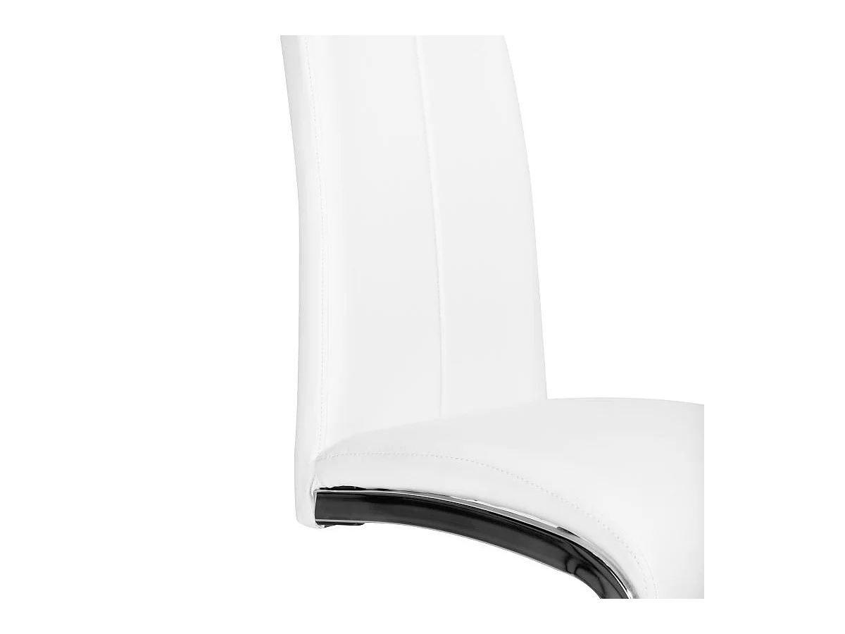 Pack de 4 sillas de comedor Smile estructura metálica símil piel blanco Adec