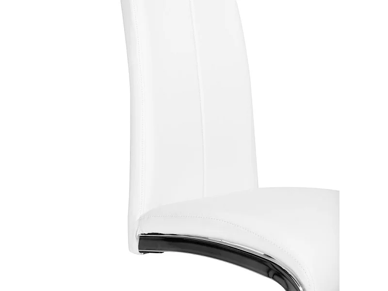 Pack de 4 sillas de comedor Smile estructura metálica símil piel blanco Adec